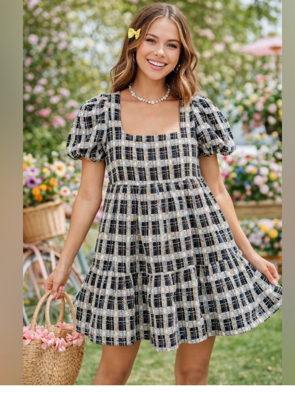 English Factory Tweed Babydoll‎ Mini Dress